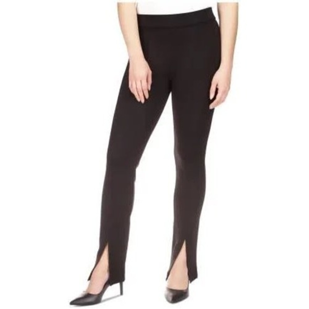 Michael Kors Black Ponte Knit Split Hem Career‎ Pants XS